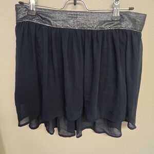 Hollister Navy and Silver High Low Skirt